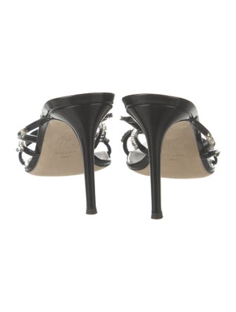 Giuseppe Zanotti Patent Leather Crystal Embellishments Slides