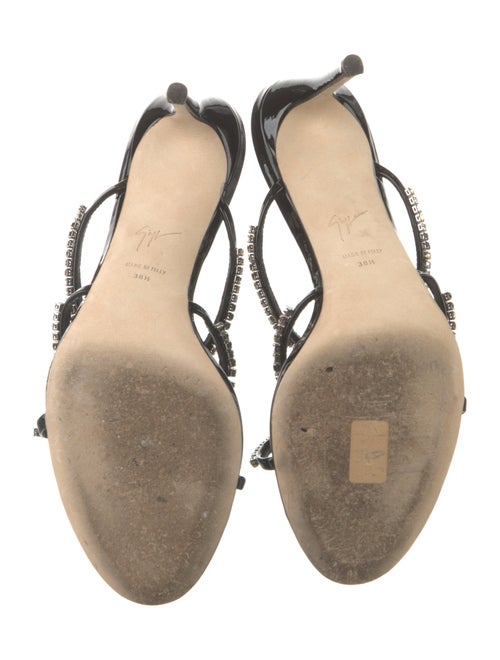 Giuseppe Zanotti Patent Leather Crystal Embellishments Slides