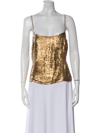 Giuseppe Zanotti Silk Square Neckline Top