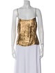 Giuseppe Zanotti Silk Square Neckline Top