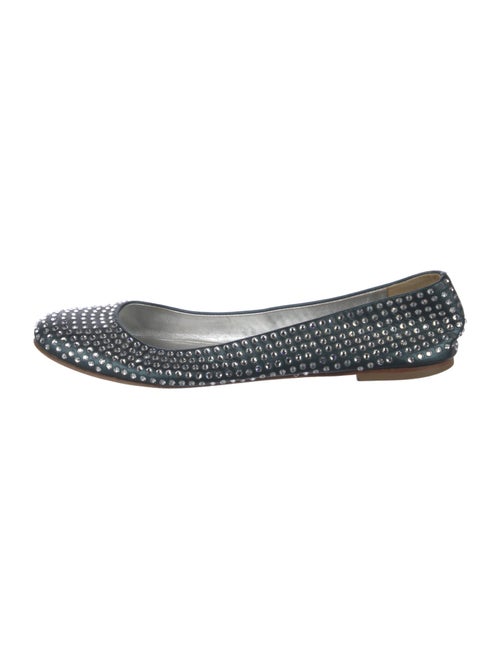Giuseppe Zanotti Leather Crystal Embellishments Flats