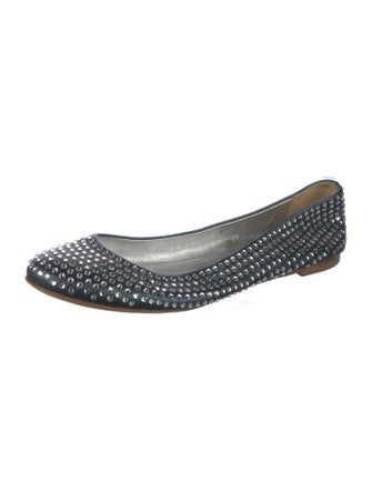 Giuseppe Zanotti Leather Crystal Embellishments Flats