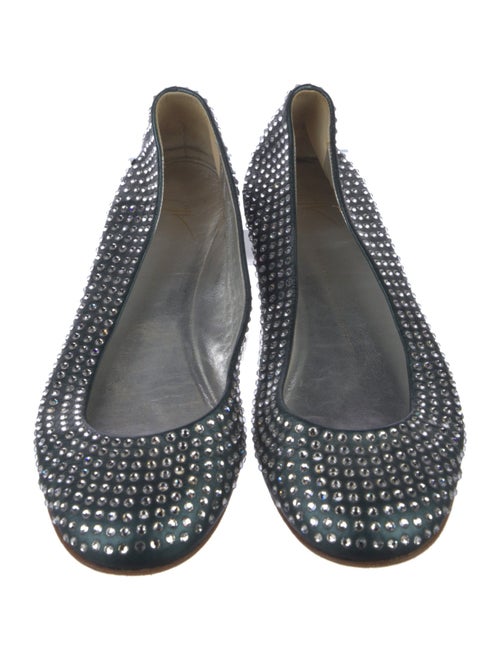 Giuseppe Zanotti Leather Crystal Embellishments Flats