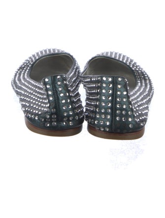 Giuseppe Zanotti Leather Crystal Embellishments Flats