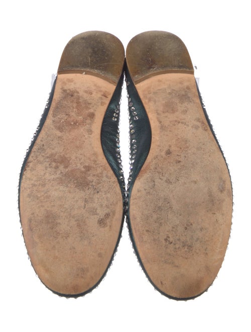 Giuseppe Zanotti Leather Crystal Embellishments Flats