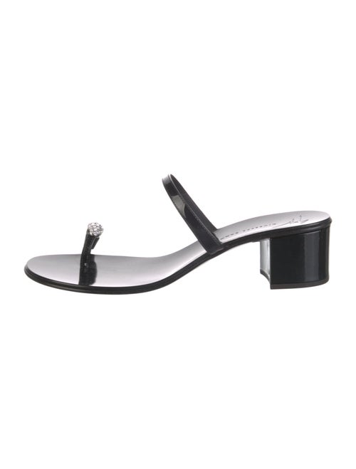 Giuseppe Zanotti Patent Leather Crystal Embellishments Slides