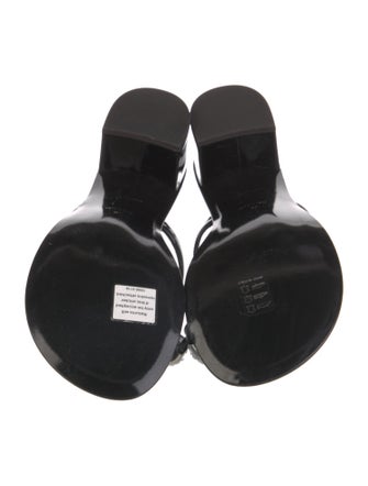 Giuseppe Zanotti Patent Leather Crystal Embellishments Slides