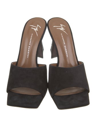 Giuseppe Zanotti Suede Leather Trim Embellishment Slides