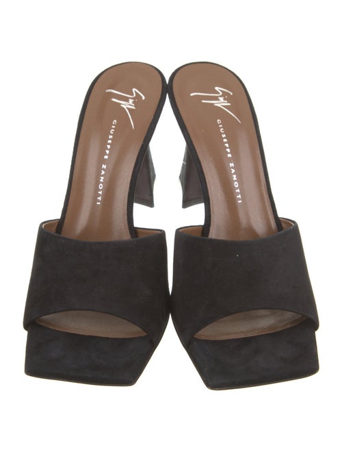 Giuseppe Zanotti Suede Leather Trim Embellishment Slides