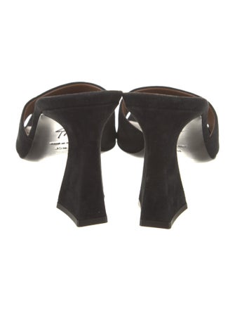 Giuseppe Zanotti Suede Leather Trim Embellishment Slides