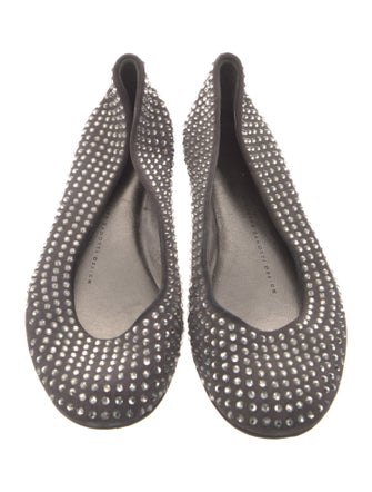 Giuseppe Zanotti Suede Crystal Embellishments Flats