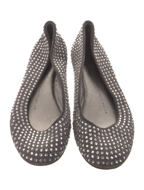 Giuseppe Zanotti Suede Crystal Embellishments Flats