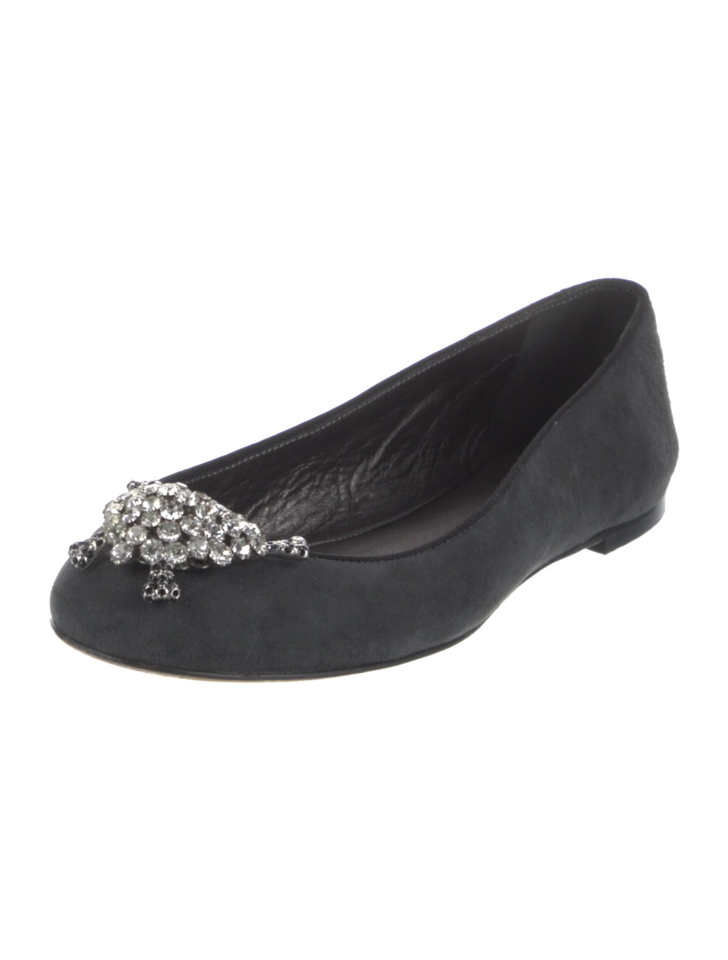 Giuseppe Zanotti Suede Crystal Embellishments Flats