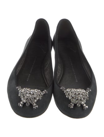 Giuseppe Zanotti Suede Crystal Embellishments Flats
