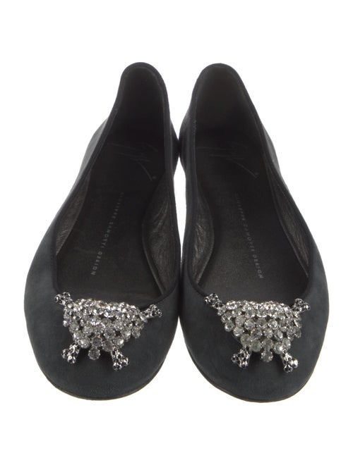 Giuseppe Zanotti Suede Crystal Embellishments Flats