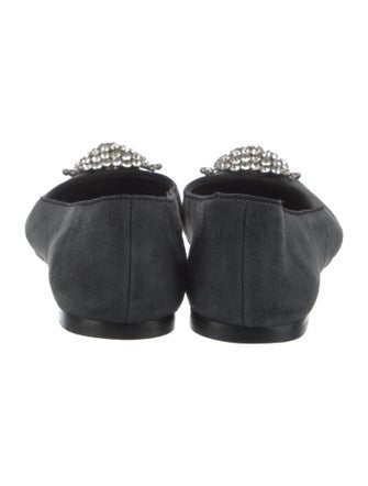 Giuseppe Zanotti Suede Crystal Embellishments Flats