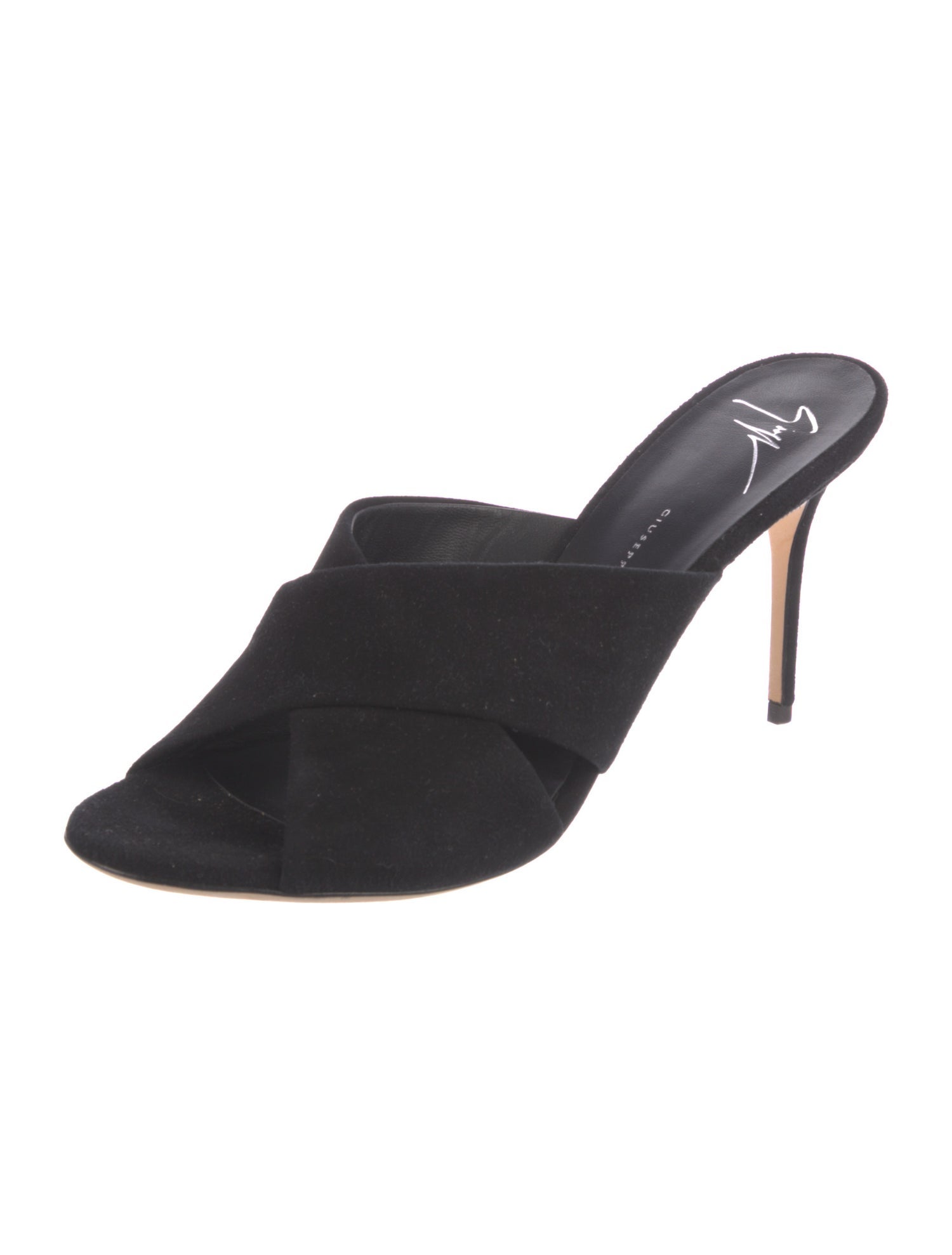 Giuseppe Zanotti Suede Leather Trim Embellishment Slides