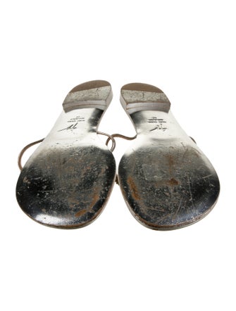 Giuseppe Zanotti Leather Crystal Embellishments T-Strap Sandals