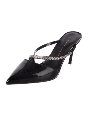 Giuseppe Zanotti Patent Leather Crystal Embellishments Mules