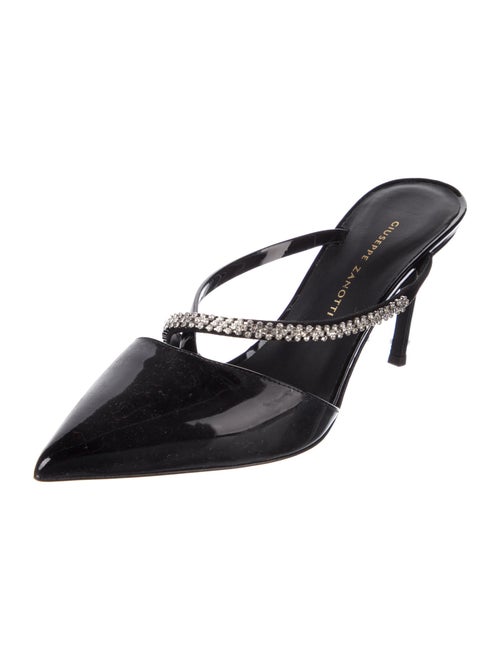 Giuseppe Zanotti Patent Leather Crystal Embellishments Mules