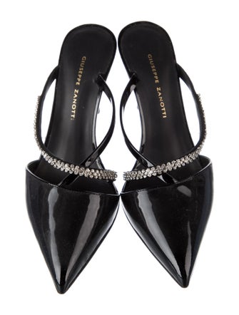 Giuseppe Zanotti Patent Leather Crystal Embellishments Mules