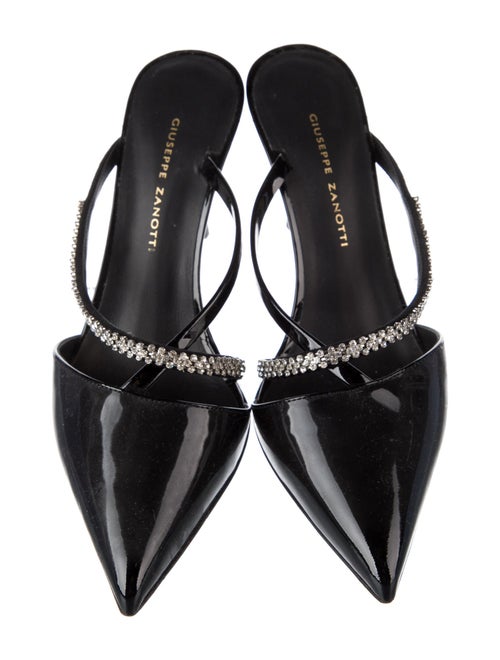 Giuseppe Zanotti Patent Leather Crystal Embellishments Mules