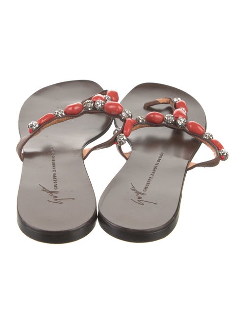 Giuseppe Zanotti Leather Crystal Embellishments Slides