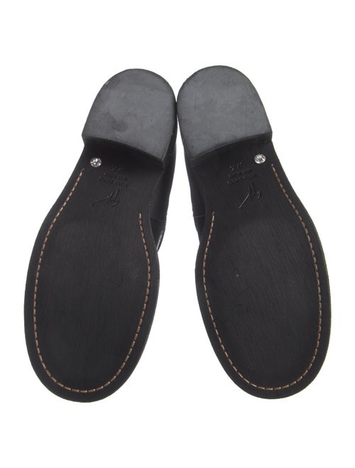 Giuseppe Zanotti Leather Glitter Accents Moto Boots