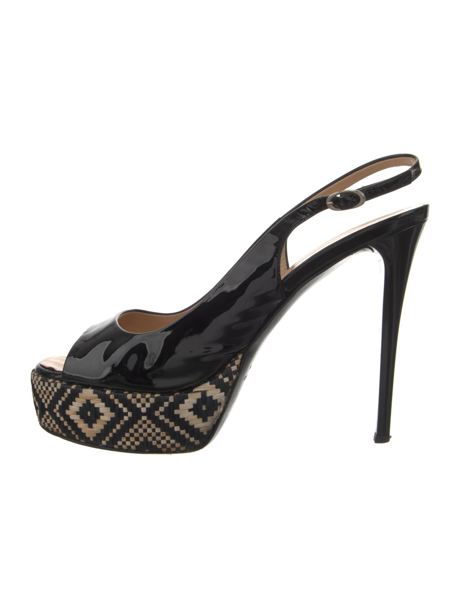 Giuseppe Zanotti Patent Leather Printed Slingback Sandals