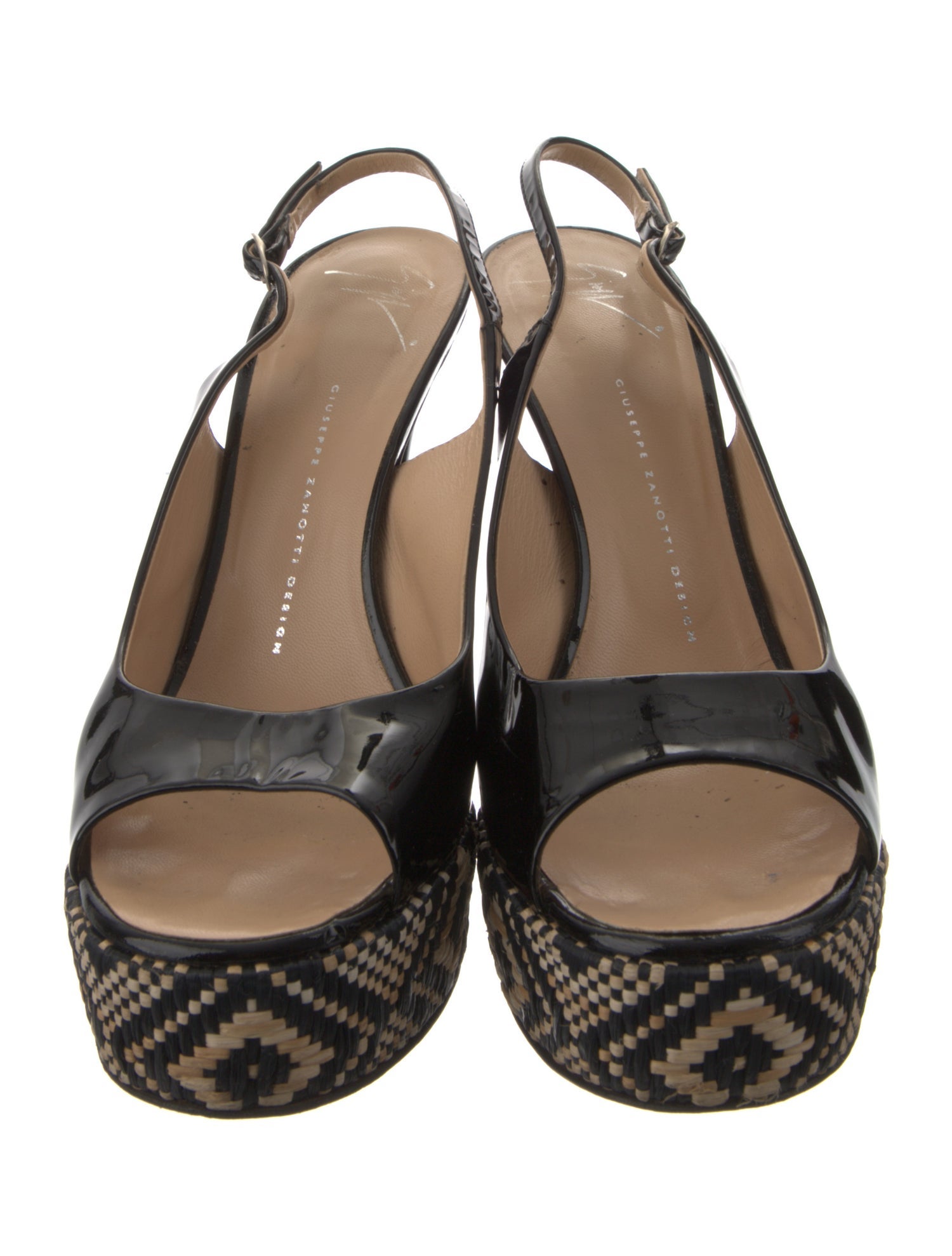 Giuseppe Zanotti Patent Leather Printed Slingback Sandals