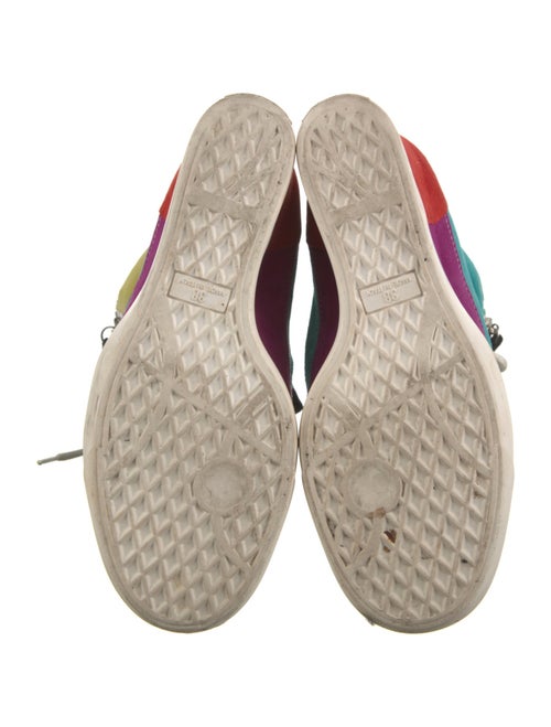 Giuseppe Zanotti Suede Colorblock Pattern Wedge Sneakers