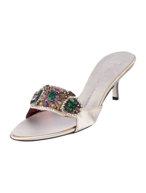Giuseppe Zanotti Satin Crystal Embellishments Slides