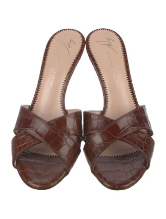 Giuseppe Zanotti Leather Animal Print Mules