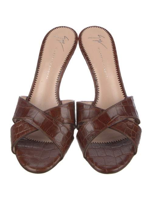 Giuseppe Zanotti Leather Animal Print Mules