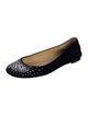 Giuseppe Zanotti Suede Crystal Embellishments Ballet Flats