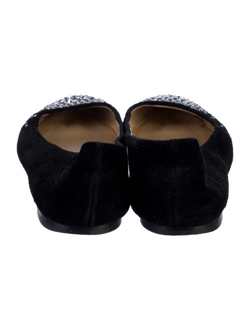 Giuseppe Zanotti Suede Crystal Embellishments Ballet Flats
