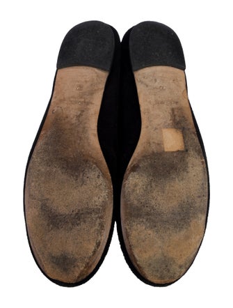 Giuseppe Zanotti Suede Crystal Embellishments Ballet Flats