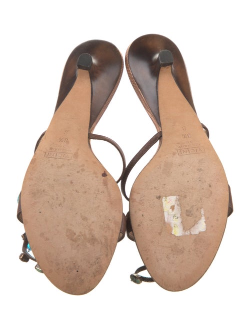 Giuseppe Zanotti Leather Crystal Embellishments T-Strap Sandals