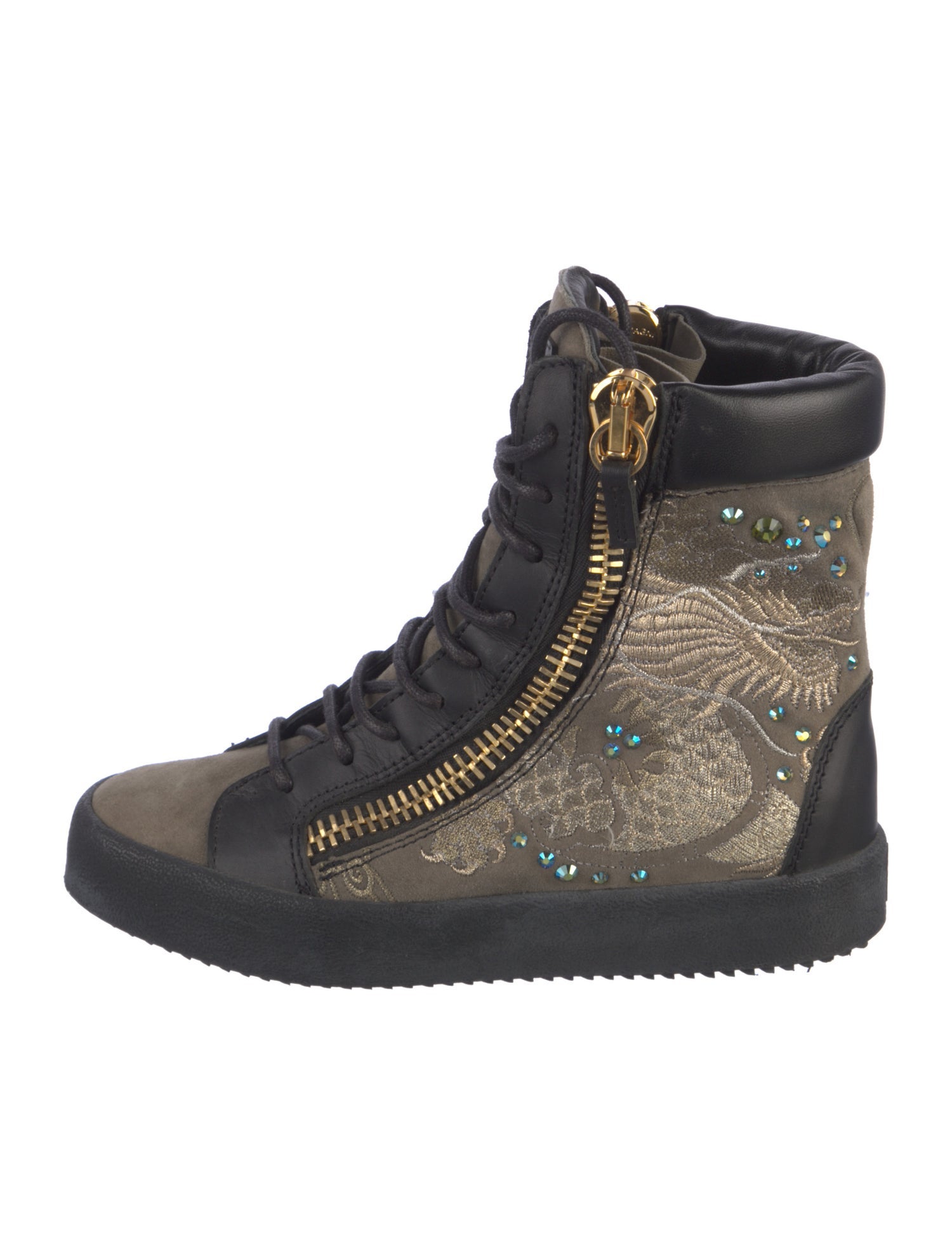 Giuseppe Zanotti Leather Printed Combat Boots