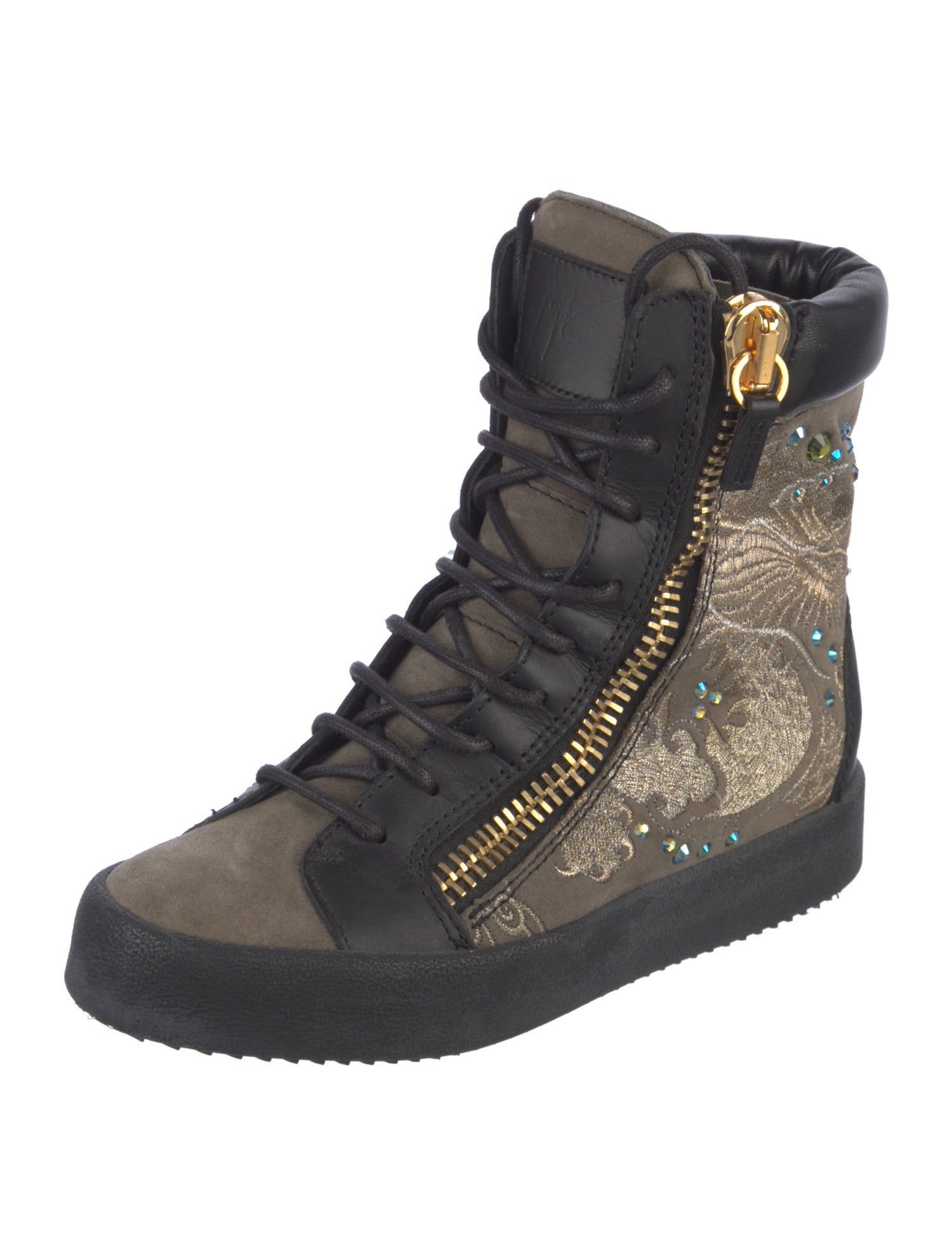 Giuseppe Zanotti Leather Printed Combat Boots