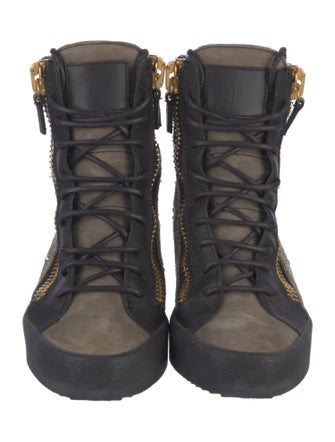 Giuseppe Zanotti Leather Printed Combat Boots