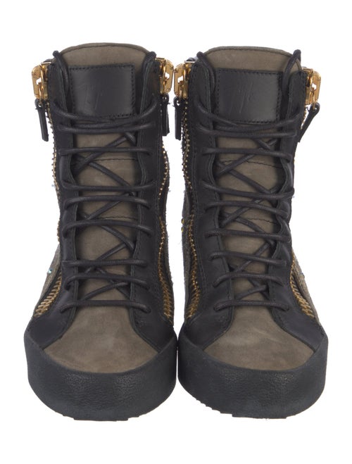 Giuseppe Zanotti Leather Printed Combat Boots