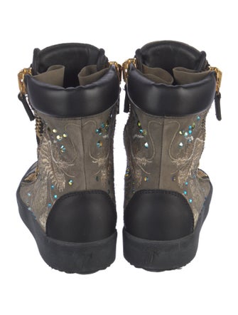 Giuseppe Zanotti Leather Printed Combat Boots