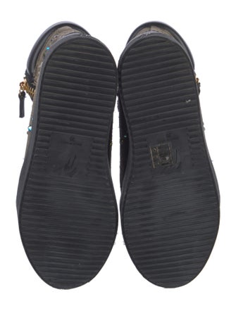 Giuseppe Zanotti Leather Printed Combat Boots