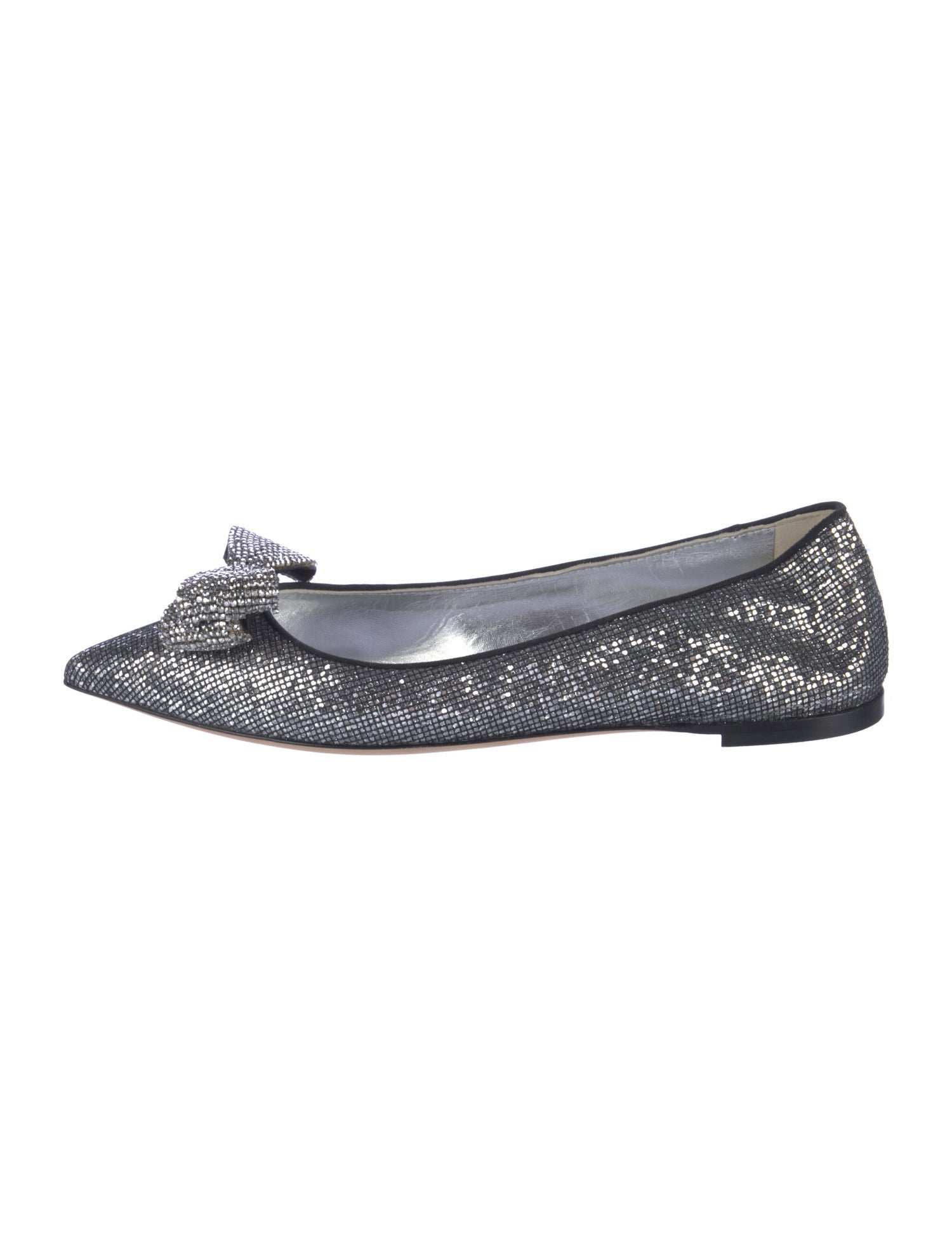 Giuseppe Zanotti Leather Bow Accents Ballet Flats