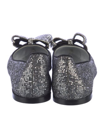 Giuseppe Zanotti Leather Bow Accents Ballet Flats