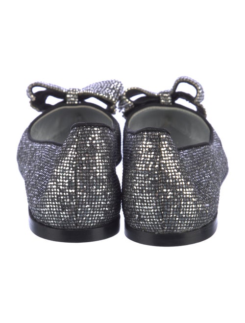 Giuseppe Zanotti Leather Bow Accents Ballet Flats