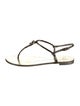 Giuseppe Zanotti Leather Crystal Embellishments T-Strap Sandals