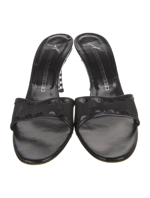 Giuseppe Zanotti Leather Mesh Accents Slides