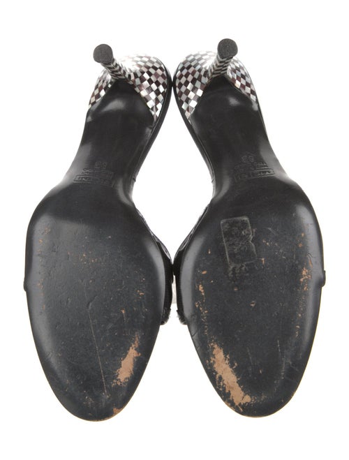 Giuseppe Zanotti Leather Mesh Accents Slides